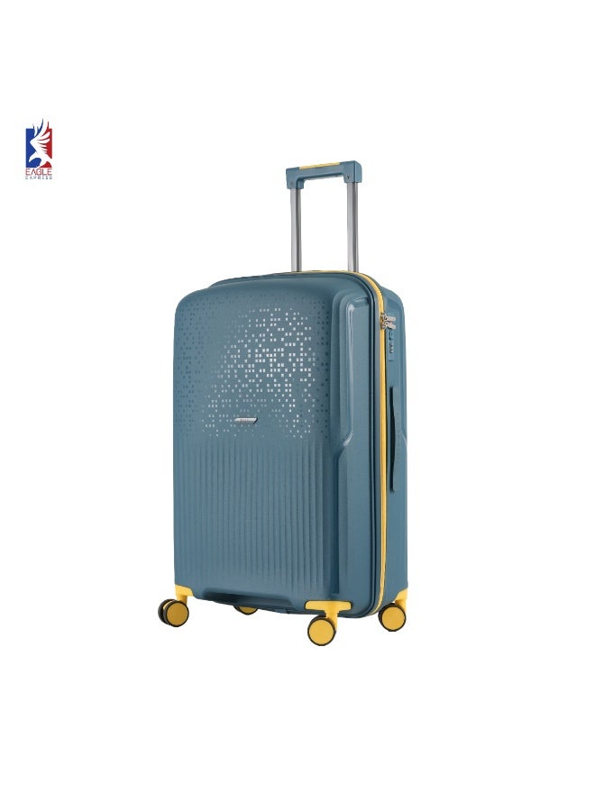 ايجل اكسبريس حقائب سفر ترولي إيغل إكسبريس نيون إكس بهيكل صلب من مادة PP – طقم 4 قطع (14–28 بوصة) – لون أزرق طاووس - Image 1